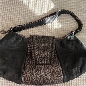 Donald J. Pliner Black and Brown Shoulder Bag